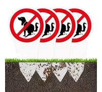 Yfaith 4 Piezas Letrero Prohibido Cagar Perros, 15 × 30 cm Señal de Advertencia de Perro, Enchufable no se Permiten Perros Cartel, Blanco Prohibición no Caca Letrero, para Patio, Jardín, Parque