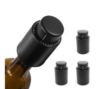 YFaith 4 Piezas Tapon Botella Vino, Push-on Tapón de Vino de Vacío, Tapones para Botellas Champán con Escala de Tiempo, 4,5 x 7,2 cm, Negro Tapón Botella Vino Tinto, para Botellas Vino y Champán