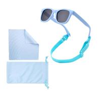 Yfaith Gafas Sol Niño, Gafa de Sol Infantiles Ajustable, Lindo Azul Claro Gafas de Sol Bebe, con Bolso de Almacenamiento y Paño para Gafas, para Niños Pequeños de 0 a 3 Años