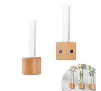 YFaith Jarrón Hidropónico, 2 Piezas 12,5 cm Plástico Jarrón de Tubo, Magnético Jarrones Plantas de Agua, Tubos de Ensayo Magnéticos, Transparente Tubos Ensayo Plastico, para Oficinas Dormitorios