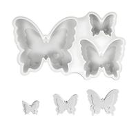 YFaith Molde de Silicona, 3 en 1 Moldes para Jabones Artesanales, 3 Tamaños Moldes de Silicona de Mariposa, para Hacer Velas, Decoraciones de yeso, Chocolates