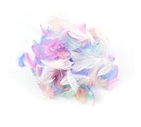 YFaith Plumas para Manualidades, 200 Piezas de Plumas Blancas y 200 Piezas de Plumas de Colores para Decoración y DIY, Plumas de Ganso Flotantes para Bodas, Manualidades y Decoración del Hogar