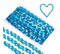 YFaith Rollos de Cinta Decorativa, Cinta de Lentejuelas con Forma de Onda S, 30m Lentejuelas Manualidades, Azul, para Ropa de Escenario, Accesorios para el Pelo y Proyectos DIY