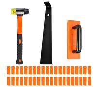 YFaith Suelo Laminado, 43 Piezas Herramienta de Laminado, 198 mm Sistema de Clic, 1 Taco de Impacto, 1 Barra de Tracción, 40 Espaciadores, 1 Martillo de Doble Cabeza, para Colocar Piso de Madera Compu