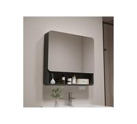 YFAURNDE Armario baño Colgar, Armario con Espejo de baño Mueble de baño Colgante con Espejo, meuble Haut Salle de Bain,Specchio ad Alta definizione/spazio di archiviazione(Black,56cm/22in)