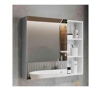 YFAURNDE Armario con Espejo de baño Espejo de Medicina, Armario con Espejo, Estante de baño de Pared, de Aluminio Espacial, con Espacio for Guardar Cosas, fácil de Instalar.(White,60cm/23.6in)