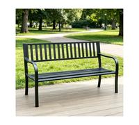 YFAURNDE Banco Exterior, Bancos para Exterior, Presenta un DiseñO de Tubos de Acero Reforzados, Adecuado para Entornos Al Aire Libre como Parques, Patios y Porches.(A has no Cushion)