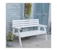 YFAURNDE Banco Jardin, Banco Madera Exterior, Equipado con Respaldo y Reposabrazos, Es Robusto y Duradero, Lo Que Lo Hace Adecuado para Jardines, Patios y Porches.(White)