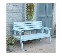 YFAURNDE Banco Jardin, Banco Madera Exterior, Equipado con Respaldo y Reposabrazos, Es Robusto y Duradero, Lo Que Lo Hace Adecuado para Jardines, Patios y Porches.(Grey-Blue)