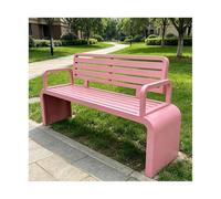 YFAURNDE Bancos para Exterior, Banco con Respaldo Exterior, Fabricado con Tubos de Acero Galvanizado, Lo Que Lo Hace Adecuado para Zonas de Piscina, Parques Y Jardines.(Pink,100 * 40 * 82CM)
