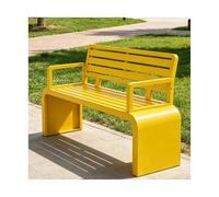 YFAURNDE Bancos para Exterior, Banco con Respaldo Exterior, Fabricado con Tubos de Acero Galvanizado, Lo Que Lo Hace Adecuado para Zonas de Piscina, Parques Y Jardines.(Yellow,150 * 40 * 82CM)