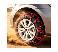 YFAURNDE Car Snow Chain, Cadenas Nieve, con Un Anillo Que Se Estrecha | Ofrece Un Agarre Excepcional en Cualquier CondicióN MeteorolóGica, Apto para Su Uso en Nieve y Barro(Red,205/80R14)