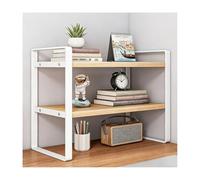 YFAURNDE Estanteria Escritorio，Estante De Escritorio，Se Puede Colocar sobre Un Escritorio; Su DiseñO Independiente Lo Hace Adecuado para Oficinas, Dormitorios Y Estudios.(Wood,Double Layer - 50cm)