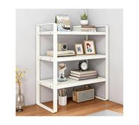 YFAURNDE Estanteria Escritorio，Estante De Escritorio，Se Puede Colocar sobre Un Escritorio; Su DiseñO Independiente Lo Hace Adecuado para Oficinas, Dormitorios Y Estudios.(White,Triple Layer - 30cm)