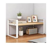 YFAURNDE Estanteria Escritorio，Estante De Escritorio，Se Puede Colocar sobre Un Escritorio; Su DiseñO Independiente Lo Hace Adecuado para Oficinas, Dormitorios Y Estudios.(Wood,Single Layer - 50cm)