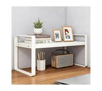 YFAURNDE Estanteria Escritorio，Estante De Escritorio，Se Puede Colocar sobre Un Escritorio; Su DiseñO Independiente Lo Hace Adecuado para Oficinas, Dormitorios Y Estudios.(White,Single Layer - 40cm)