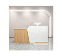 YFAURNDE Mostrador, balcao de recepção, Receptionsdisk,Simple Modern recepción mostrador, Empresas/Tiendas/centros comerciales de Uso múltiple del Espacio(White Wood,Left_120CM)