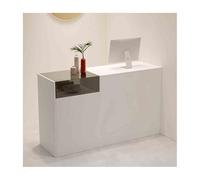 YFAURNDE Mostrador De Recepción, recepciones peluqueria, Mueble Recepción Mostradores,Mostradores para Tiendas de recepción, para hoteles/Ropa/hogar/Tiendas(White-Gray,Right_90CM)