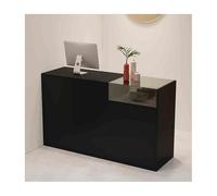 YFAURNDE Mostrador De Recepción, recepciones peluqueria, Mueble Recepción Mostradores,Mostradores para Tiendas de recepción, para hoteles/Ropa/hogar/Tiendas(Black-Gray,Left_100CM)