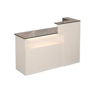 YFAURNDE Mueble recepción,simple modern recepción mostrador, mostradores recepcion, Mostrador, Aplicación práctica y multiescena for tiendas de ropa, barberías, empresas.(White gray,LEFT_100CM/39.4IN)