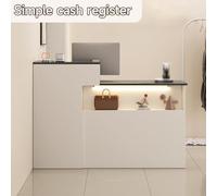 YFAURNDE Mueble recepción,simple modern recepción mostrador, mostradores recepcion, Mostrador, Aplicación práctica y multiescena for tiendas de ropa, barberías, empresas.(White gray,RIGHT_120CM/47.2IN