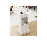 YFAURNDE Podio, Atril de Conferencia de Madera, Escritorio De Púlpito Portátil, Soporte De Podio Portátil, Adecuado for Salas de conferencias y conferencias.(White with Doors)