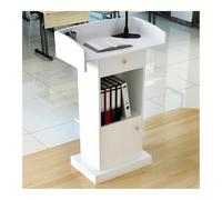 YFAURNDE Tribuna de podio,Púlpito para Iglesia Escritorio de podio de Atril, Podio Atriles, Atril con Amplia Superficie de Lectura y Soporte de Almacenamiento.(White)