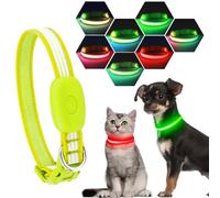YFbrite Collar de perro con luz de 7 colores, collar de perro LED recargable, collar de perro intermitente, collar reflectante ajustable para perro que brilla por la noche (verde, XS)