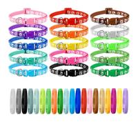 YFDFFSDCY Paquete de 35 collares de nailon suave de colores para cachorros, collares de seguridad de liberación rápida, collares de identificación ajustables para cachorros recién nacidos, 2 estilos