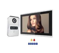 YFDGD 2MP 1080P Videoportero De 10 Pulgadas Pantalla Táctil WiFi Inalámbrico Timbre con Cable For Villa Control Acceso Plano Pantalla Clara Protección Todo Tipo Clima(1v1 Add 32G TF Card)