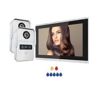 YFDGD 2MP 1080P Videoportero De 10 Pulgadas Pantalla Táctil WiFi Inalámbrico Timbre con Cable For Villa Control Acceso Plano Pantalla Clara Protección Todo Tipo Clima(2v1 Add 32G TF Card)