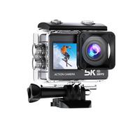 YFDGD Cámara De Acción 5K 4K 60FPS EIS WiFi Pantalla Dual 170D Táctil 2,0 Pulgadas 30M Deportiva Impermeable con Control Remoto Fácilmente Momentos Impresionantes Claridad(128GB Card)