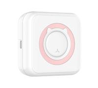 YFDGD Máquina Creadora Etiquetas Mini Impresora Térmica Portátil, Inalámbrica, BT, 203dpi, Etiqueta De Foto, Impresión Preguntas Incorrectas con Cable USB(Pink)