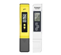 YFDGD Medidor Agua 2 Uds Medidor TDS Digital Probador De Agua 0,0-14, PH 0-9990ppm Y EC LCD Pureza del PPM Filtro Acuario Multiusos Preciso Fácil(White)