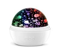 YFDGD Proyector De Luz Nocturna For Niños Con Rotación De 360° Y Estrellas, Proyector De Olas Oceánicas For Decoración De Dormitorio Infantil Clear Imágenes(White)