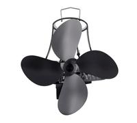 YFDGD Ventilador Estufa Leña Estufa De Calor Con Ventilador 4 Aspas Montada En La Pared, Quemador Madera Registro, For Hogar Silencioso Ecológico, Distribución Ahorro Combustible(With Heat shield)