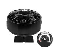 YFDGD Ventilador Estufa Leña Estufa De Calor Con Ventilador 5 Aspas, Quemador Madera Registro, Silencioso, Independiente, For Hogar, Distribución Eficiente Del(With B Thermometer)
