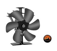 YFDGD Ventilador Estufa Leña Estufa De Calor Con Ventilador 6 Aspas, Quemador Madera Registro, Ecológico Negro, For Hogar Silencioso, Calentador For El, Distribución Eficiente Del(With Thermometer)