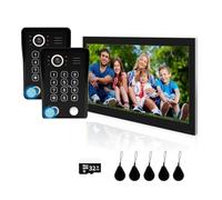 YFDGD Videoportero Inteligente 5 En 1 con Lector De Huellas Dactilares, Desbloqueo por Huella Dactilar Y Cámara. Monitor Táctil 1080p Wi-Fi Pantalla Clara Protección Todo Tipo Clima(218BS2 10INCH)