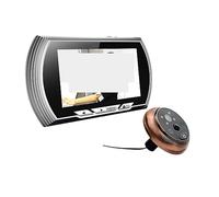 YFDGD Visor De Mirilla Puerta Digital Seguridad For El Hogar Cámara 4.3HD Grabación Video Visores IR Visión Nocturna PIR Movimiento No Molestar Timbre Pantalla Clara Protección Todo Tipo Clima