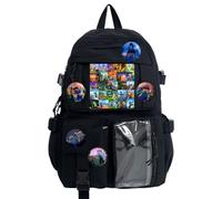 YFDSXKMZ Minecrafft Mochila de Dibujos Animados e Pegatinas,Broches Capacidad Mochila para Niños Bolsa de Viaje Impermeable de Lápices Escolar para Teenager Fans