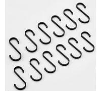 YFelomatric Ganchos en Forma de S de Aluminio Negro para Colgar en Cocina, para Tazas de Café, Ropa, Plantas, Artículos de Tocador - 12 Piezas