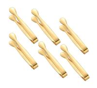 YFelomatric Juego de 6 mini pinzas de acero inoxidable, pinzas para caramelos, helados, ensaladas, pastelería, bodas y fiestas