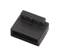 Yfenglhiry Convertidor de placa base USB 3.0 con cabezal giratorio de 19 pines, chasis de 90 grados, cableado trasero, ángulo de codo, USB 3.0, adaptador macho a hembra