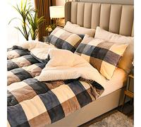 YFFS Edredón Espesar Cordero Cachemira Manta Otoño E Invierno Suave Y Cálida Cama Edredón Ropa De Cama Nórdico Doble Capa Franela Aire Acondicionado Leche Terciopelo (1,180 x 200 cm-3kg)