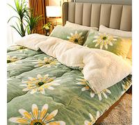 YFFS Edredón Espesar Cordero Cachemira Manta Otoño E Invierno Suave Y Cálida Cama Edredón Ropa De Cama Nórdico Doble Capa Franela Aire Acondicionado Leche Terciopelo (2,180 x 200 cm-3kg)
