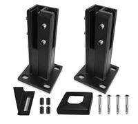 YFJBDKS Abrazadera de Soporte Negra para barandillas de Vidrio Tipo Espiga,para Vidrio Templado de 8 mm, 10 mm y 12 mm Kit de barandilla de Acero Inoxidable de Alta Resistencia,Corner Spigot,2 Pack