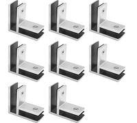YFJBDKS Paquete de 8 Abrazaderas de 90 Grados para barandilla de Vidrio, Soporte de Clip de Doble Cara para barandilla de Vidrio, para balaustrada y terraza de balcón,Plata,15to20mm