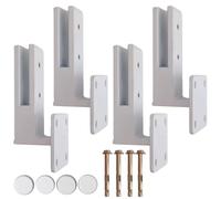 YFJBDKS Sistema de barandilla de vidrio con espiga de montaje lateral de acero inoxidable 304 resistente, poste de sujeción, sin perforación para piscina, terraza, balaustrada,blanca,4 Pack 160mm