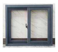 YFJBDKS Ventana corrediza Horizontal de Aluminio Negro, con Aislamiento térmico y acústico, de Doble Panel de Vidrio Templado, con Cerradura y Montaje Empotrado,L 80cm~W 100cm